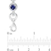 Thumbnail Image 2 of 5.0mm Lab-Created Blue Sapphire and 1/10 CT. T.W. Diamond Circle Link Bracelet in Sterling Silver - 7.25&quot;