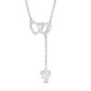 Thumbnail Image 0 of 5.0mm Heart-Shaped Lab-Created White Sapphire and Diamond Accent Heart Necklace in Sterling Silver - 17.5"