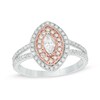 Thumbnail Image 0 of 3/4 CT. T.W. Marquise Diamond Double Frame Split Shank Ring in 14K Two-Tone Gold
