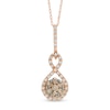 Thumbnail Image 0 of 1/2 CT. T.W. Champagne and White Diamond Composite Pendant in 14K Rose Gold