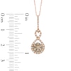 Thumbnail Image 1 of 1/2 CT. T.W. Champagne and White Diamond Composite Pendant in 14K Rose Gold
