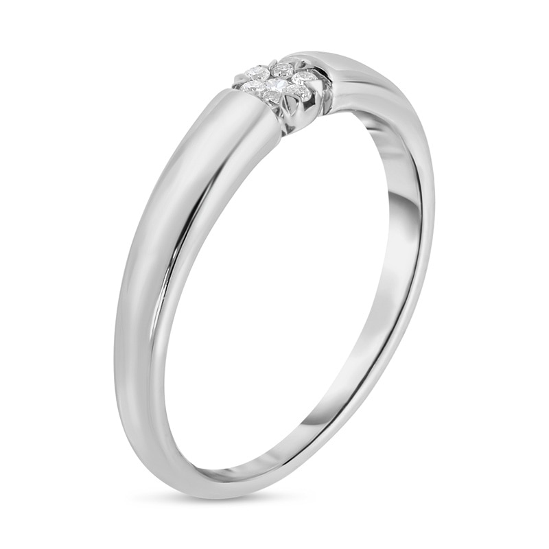 Main Image 2 of 1/20 CT. T.W. Diamond Composite  Split Shank Promise Ring in 10K White Gold