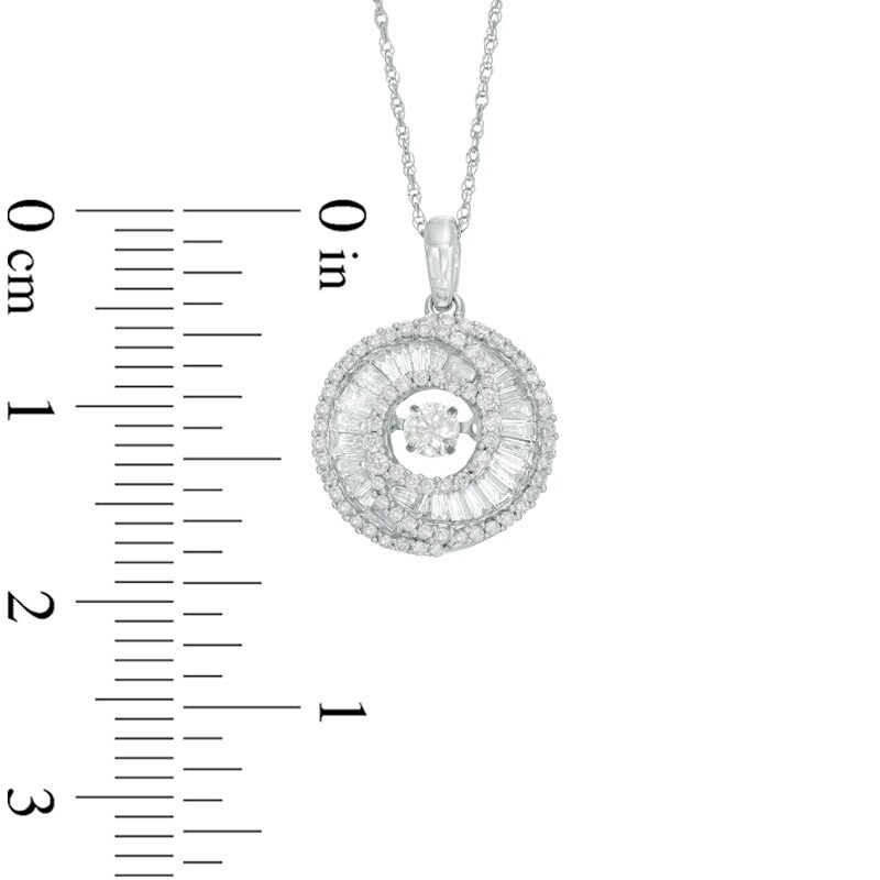 Main Image 2 of 5/8 CT. T.W. Diamond Swirl Pendant in 14K White Gold