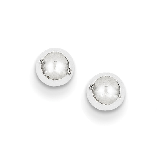 5.0mm Ball Stud Earrings in 14K White Gold