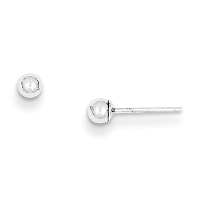 Main Image 1 of 3.0mm Ball Stud Earrings in 14K White Gold