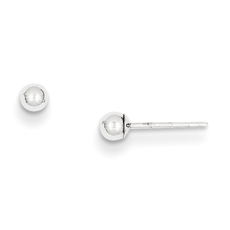 3.0mm Ball Stud Earrings in 14K White Gold