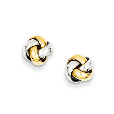 8 5 6 4 14k Yellow or White Gold Love Knot Stud Earrings 10 or 14 Millimeters