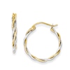 Thumbnail Image 0 of 1.8 x 16.0mm Braided Hoop Earrings in 14K Two-Tone Gold