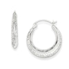 Thumbnail Image 1 of Textured Hoop Earrings in 14K White Gold