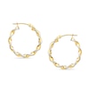 Thumbnail Image 0 of 2.75 x 16.0mm Twisted Hoop Earrings in 14K Two-Tone Gold
