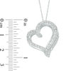 Thumbnail Image 1 of 1 CT. T.W. Diamond Double Edge Heart Pendant in 10K White Gold