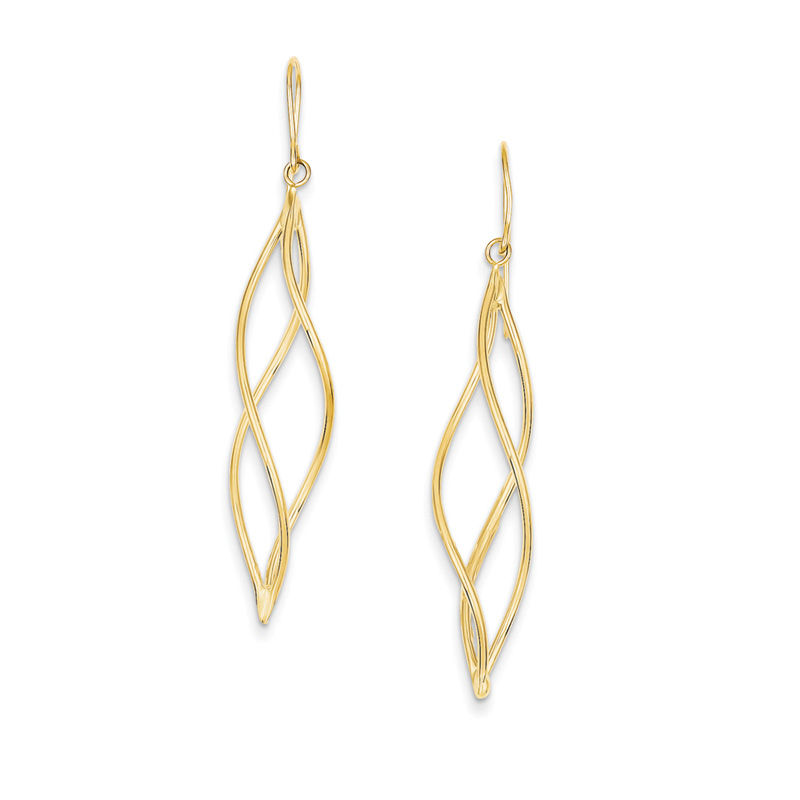 Main Image 1 of Open Flame Drop Earrings in 14K Gold