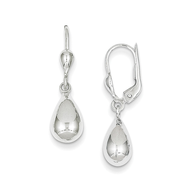 Teardrop Earrings in 14K White Gold