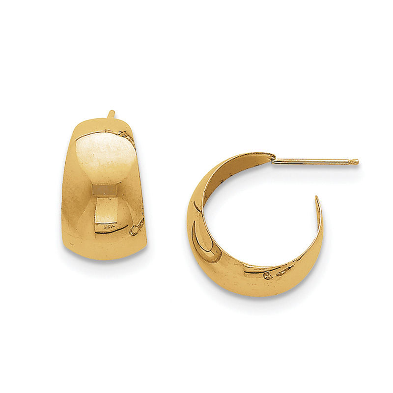 Wide Dome Hoop Earrings in 14K Gold