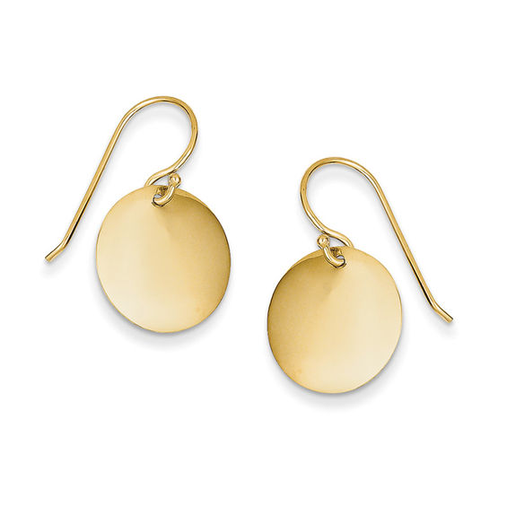 Disc Drop Earrings In 14k Gold Zales Disc Drop Earrings In 14k Gold