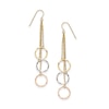 Thumbnail Image 0 of Faceted Triple Circle Drop Earrings in 14K Tri-Tone Gold