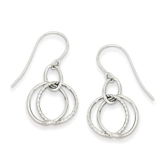 Intertwined Circle Drop Earrings In 14k White Gold Intertwined Circle Drop Earrings In 14k White Gold