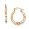 Thumbnail Image 0 of 16.0 x 18.0mm Bubble Hoop Earrings in 14K Tri-Tone Gold