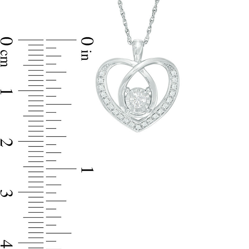 1/4 CT. T.W. Diamond Infinity in Heart Pendant in 10K White Gold