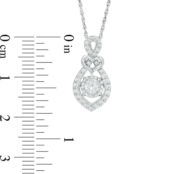 3/8 CT. T.w. Diamond Heart with Infinity Loop Pendant in 10K White Gold