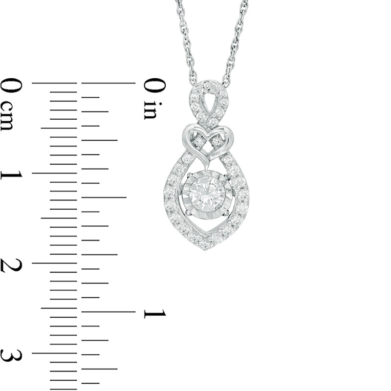 Main Image 2 of 3/8 CT. T.W. Diamond Heart with Infinity Loop Pendant in 10K White Gold