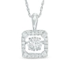 Thumbnail Image 1 of 1/3 CT. T.W. Diamond Square Frame Pendant in 10K White Gold