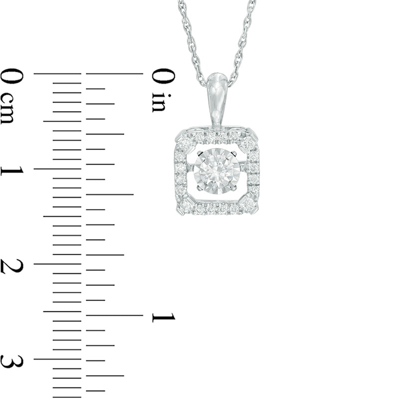 Main Image 2 of 1/3 CT. T.W. Diamond Square Frame Pendant in 10K White Gold