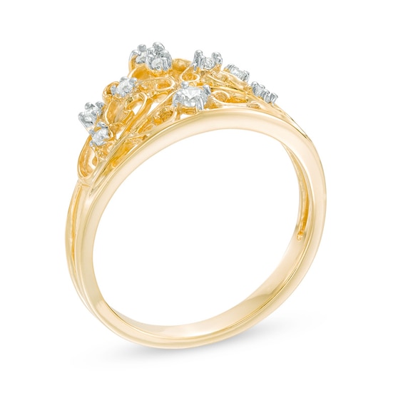1/8 CT. T.w. Diamond Crown Ring in 10K Gold
