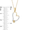Thumbnail Image 2 of 1/10 CT. T.W. Diamond Tilted Heart Double Ring Pendant in 10K Gold