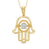 Thumbnail Image 0 of 0.07 CT. T.W. Multi-Diamond Hamsa Pendant in 10K Gold