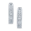 Thumbnail Image 0 of 1 CT. T.W. Diamond Hoop Earrings in 10K White Gold