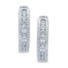 Thumbnail Image 1 of 1 CT. T.W. Diamond Hoop Earrings in 10K White Gold