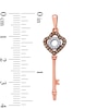 Thumbnail Image 1 of 1/6 CT. T.W. Champagne and White Diamond Key Pendant in 10K Rose Gold
