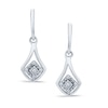 Thumbnail Image 0 of Diamond Accent Squared Teardrop Earrings in 10K White Gold