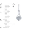 Thumbnail Image 1 of Diamond Accent Squared Teardrop Earrings in 10K White Gold