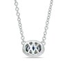 Thumbnail Image 2 of Vera Wang Love Collection Oval Blue Sapphire and 1/10 CT. T.W. Diamond Frame Necklace in 14K White Gold