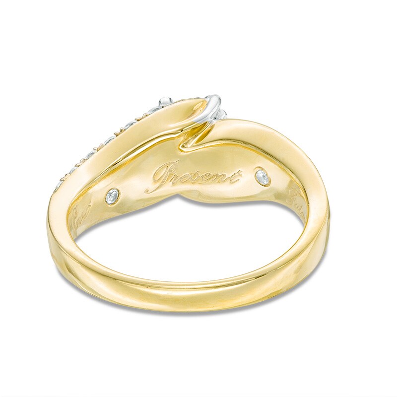 Main Image 3 of 1 CT. T.W. Diamond Bypass Past Present Future® Engagement Ring in 14K Gold