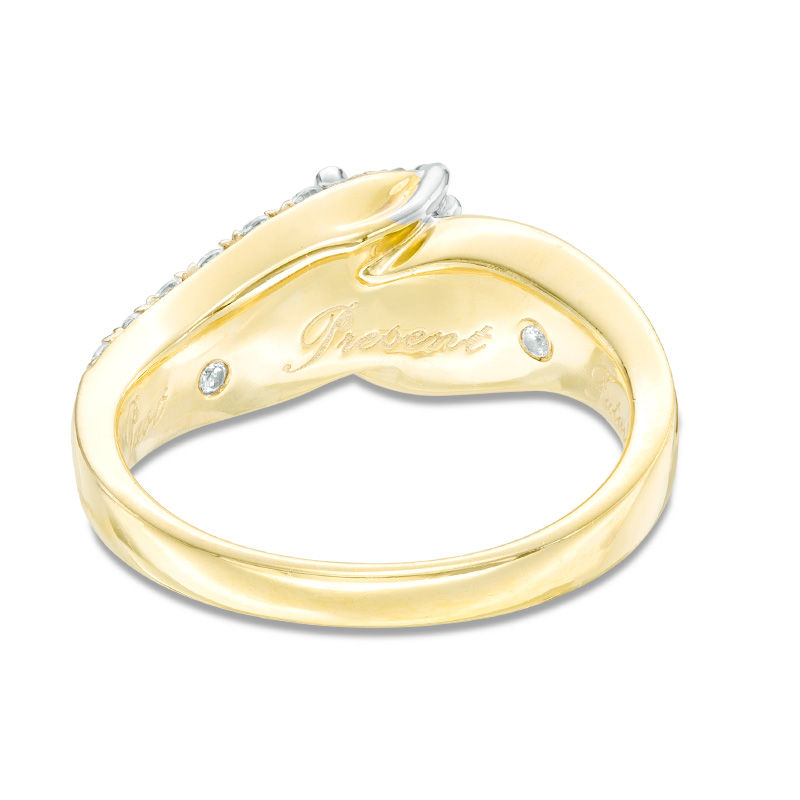 Main Image 4 of 1 CT. T.W. Diamond Bypass Past Present Future® Engagement Ring in 14K Gold