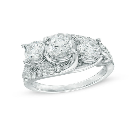 1-1/2 CT. T.w. Diamond Wave Past Present FutureÂ® Ring in 14K White Gold