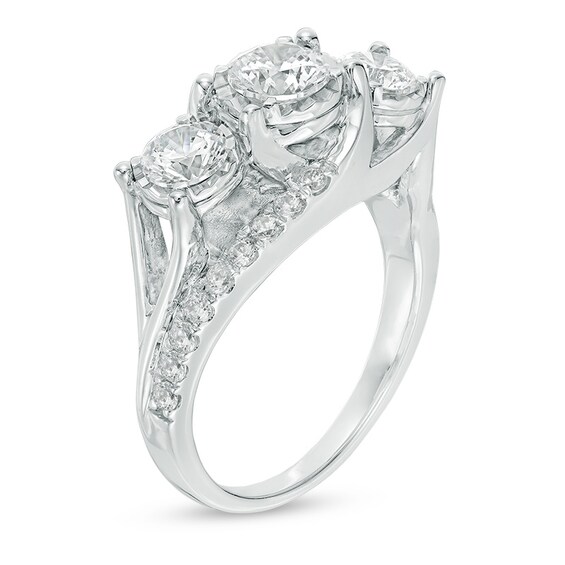 1-1/2 CT. T.w. Diamond Wave Past Present FutureÂ® Ring in 14K White Gold