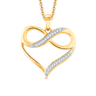 1/20 CT. T.W. Diamond Heart with Infinity Pendant in 10K