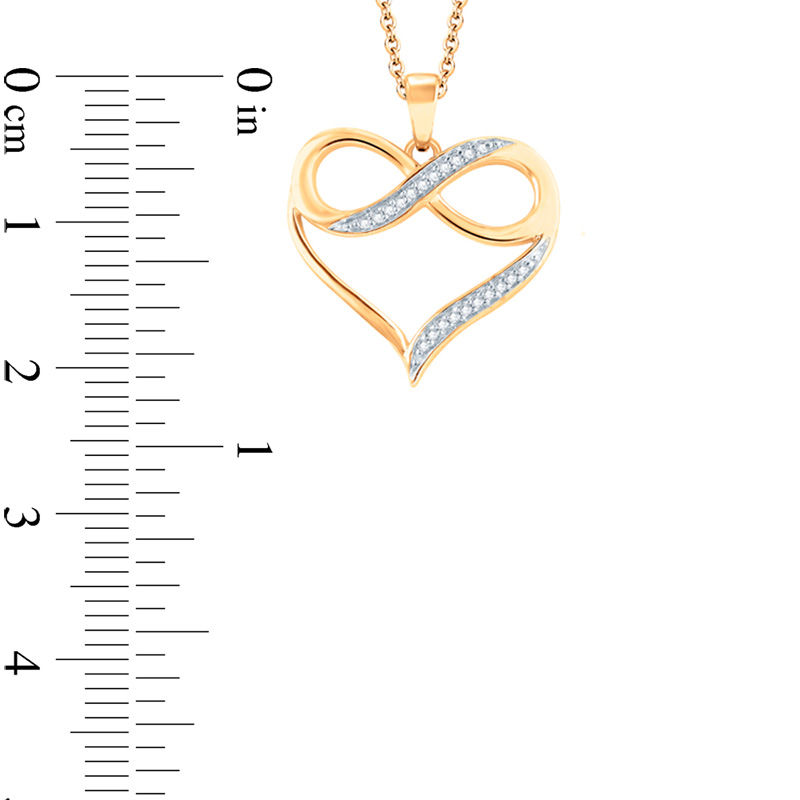 1/20 CT. T.W. Diamond Heart with Infinity Pendant in 10K
