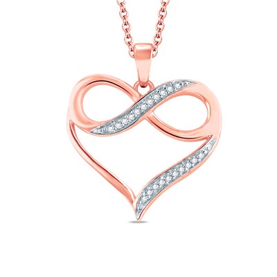 Diamond Accent Heart With Infinity Pendant In 10k Rose Gold Zales