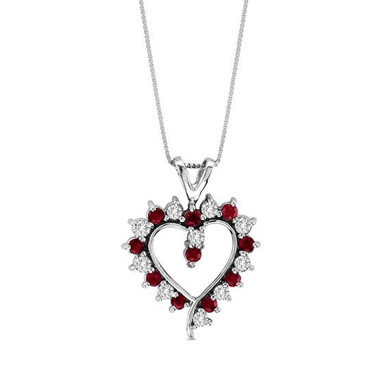 Zales ruby deals heart necklace