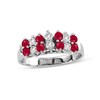 Thumbnail Image 1 of Ruby and 1/3 CT. T.W. Diamond Double Row Band in 14K White Gold