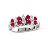 Thumbnail Image 0 of Ruby and 1/3 CT. T.W. Diamond Double Row Band in 14K White Gold