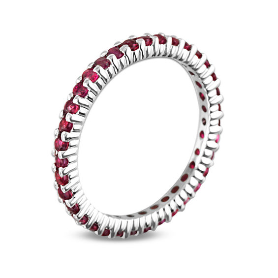 Ruby Eternity Band in 14K White Gold
