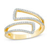 Thumbnail Image 1 of 1/4 CT. T.W. Diamond Open Flare Bypass Ring in 10K Gold - Size 7