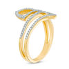 Thumbnail Image 2 of 1/4 CT. T.W. Diamond Open Flare Bypass Ring in 10K Gold - Size 7