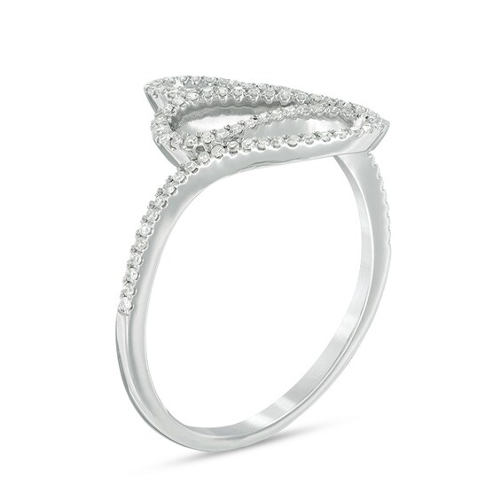 1/5 CT. T.w. Diamond Coil Loop Ring in 10K White Gold